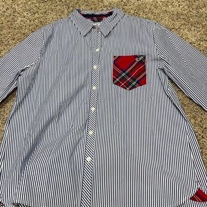 Vineyard Vines Striped Button Shirt with Holiday Plaid